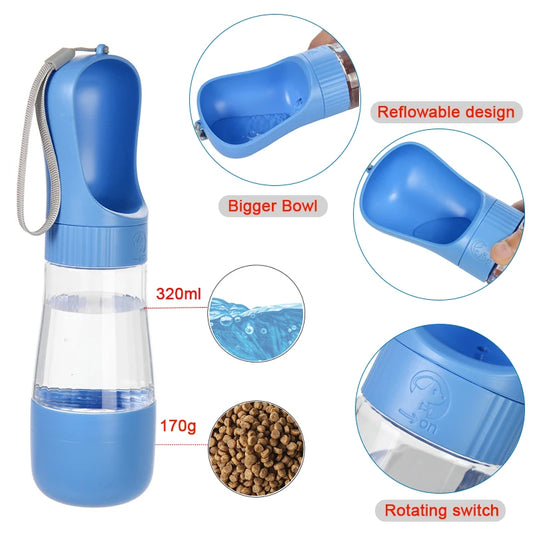 Botella Portátil para perros-Hidratación facil en Paseos y viajes.